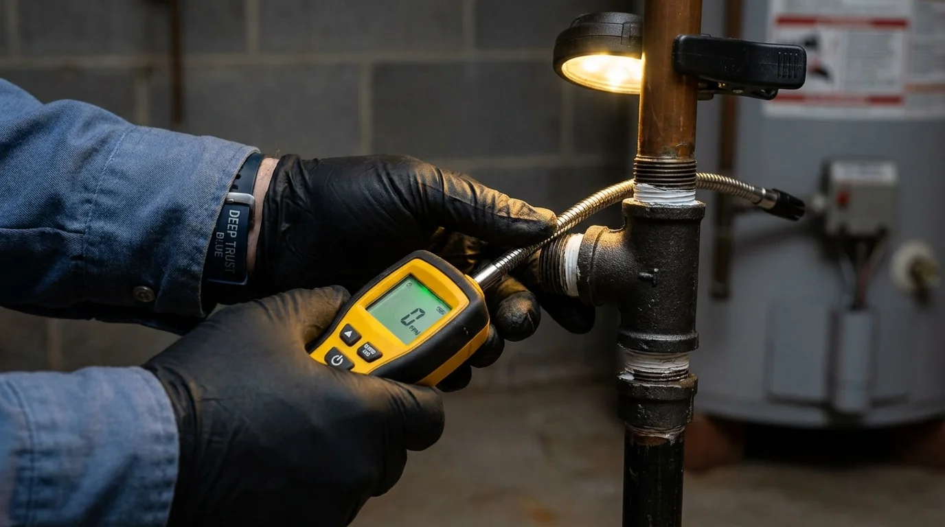 Gas leak detection with electronic sniffer by Johns Plumbing LLC in Tylertown
