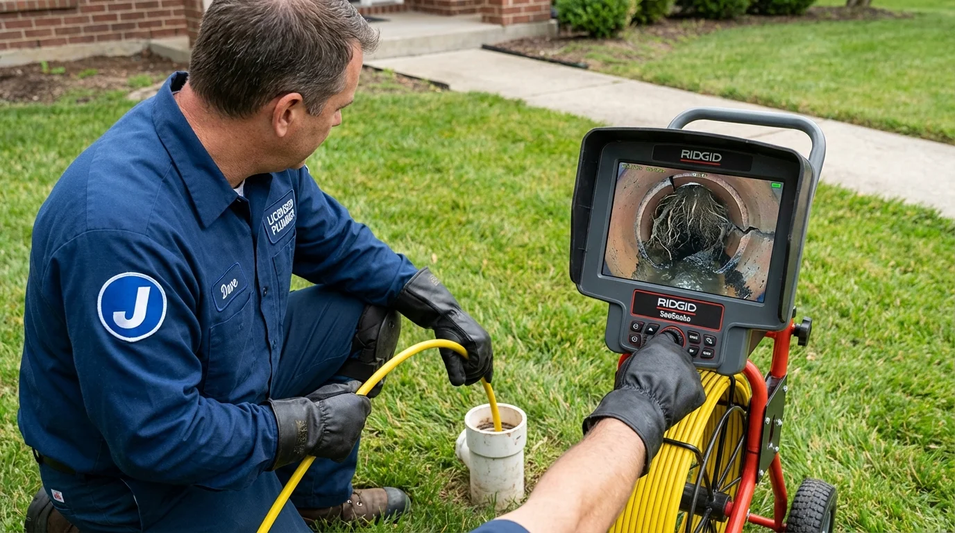 Sewer camera inspection being performed by Johns Plumbing LLC in Tylertown